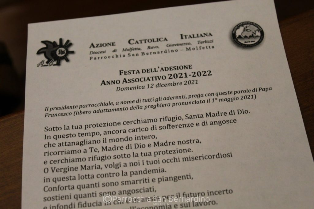 parrocchia san bernardino molfetta - festa dell'adesione azione cattolica 2021