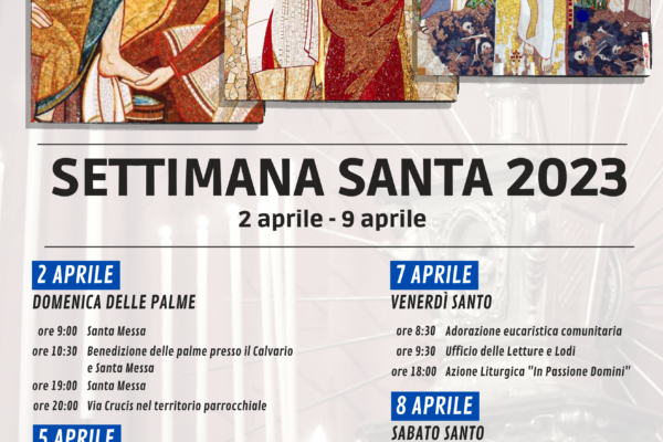 parrocchia san bernardino molfetta - locandina appuntamenti messa celebrazioni settimana santa 2023