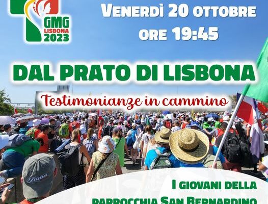 parrocchia san bernardino molfetta - incontro evento testimonianze giornata mondiale della gioventù 2023